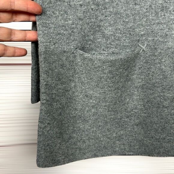 J. Jill Cashmere Gray Sweater Tunic Crew Neck Pockets A-line size S - Picture 4 of 11